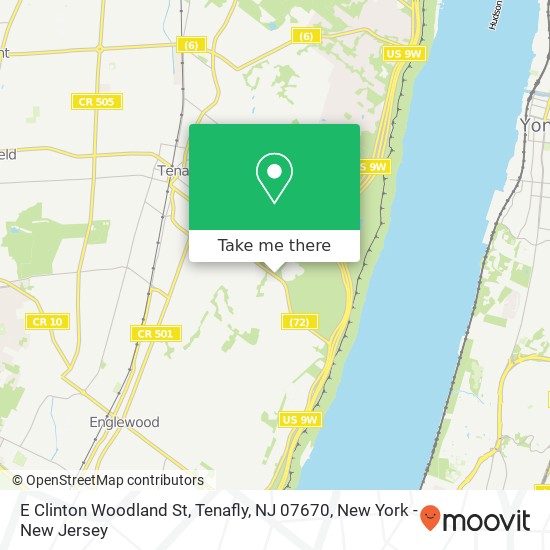 Mapa de E Clinton Woodland St, Tenafly, NJ 07670