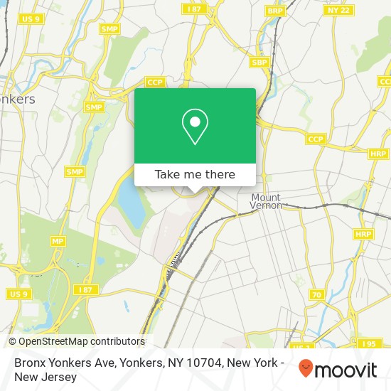 Bronx Yonkers Ave, Yonkers, NY 10704 map