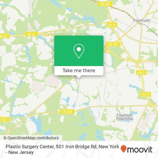 Mapa de Plastic Surgery Center, 501 Iron Bridge Rd