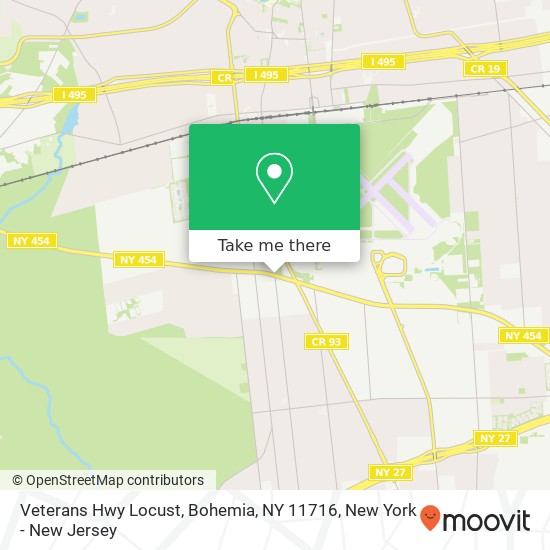 Mapa de Veterans Hwy Locust, Bohemia, NY 11716