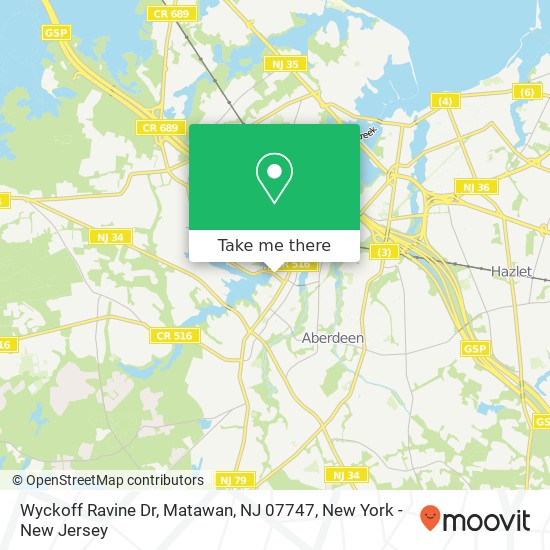 Mapa de Wyckoff Ravine Dr, Matawan, NJ 07747