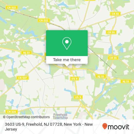 Mapa de 3603 US-9, Freehold, NJ 07728