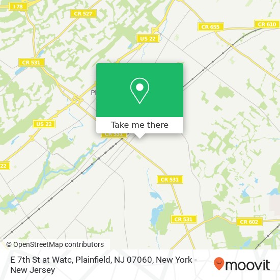 Mapa de E 7th St at Watc, Plainfield, NJ 07060