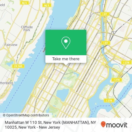 Mapa de Manhattan W 110 St, New York (MANHATTAN), NY 10025