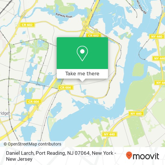 Mapa de Daniel Larch, Port Reading, NJ 07064