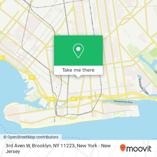 Mapa de 3rd Aven W, Brooklyn, NY 11223
