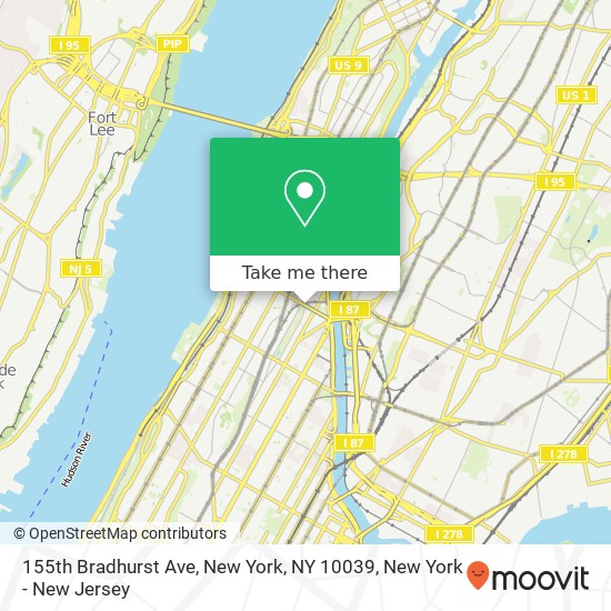 155th Bradhurst Ave, New York, NY 10039 map