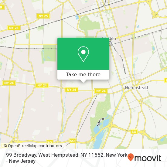 Mapa de 99 Broadway, West Hempstead, NY 11552