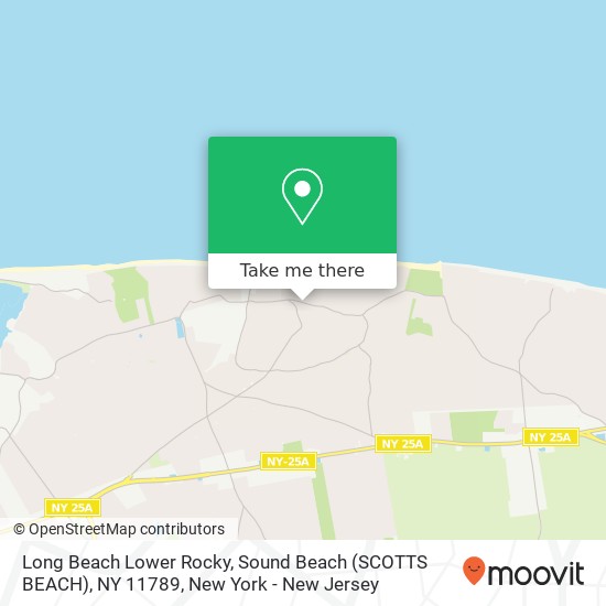 Mapa de Long Beach Lower Rocky, Sound Beach (SCOTTS BEACH), NY 11789