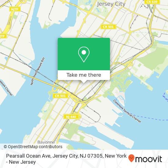 Mapa de Pearsall Ocean Ave, Jersey City, NJ 07305