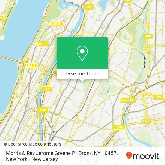 Mapa de Morris & Rev Jerome Greene Pl, Bronx, NY 10457