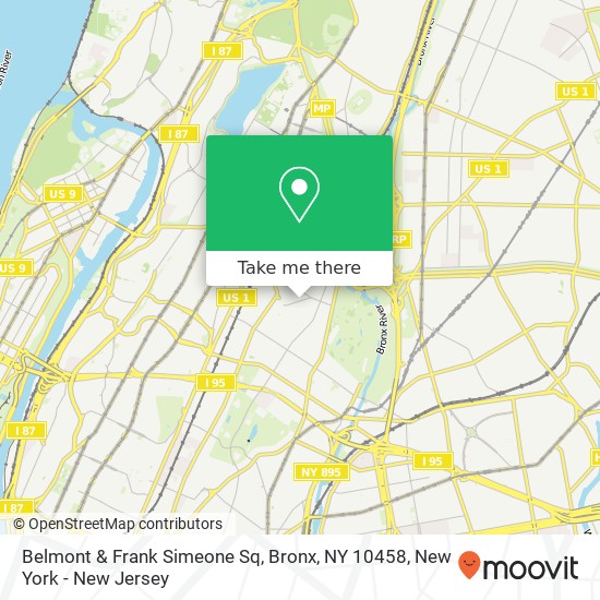 Belmont & Frank Simeone Sq, Bronx, NY 10458 map