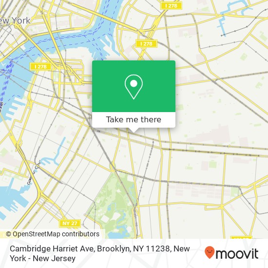 Mapa de Cambridge Harriet Ave, Brooklyn, NY 11238