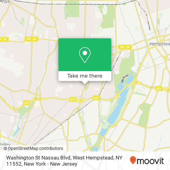 Washington St Nassau Blvd, West Hempstead, NY 11552 map