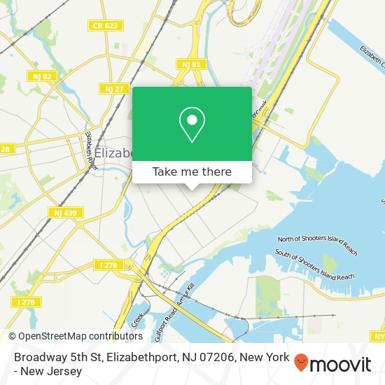 Mapa de Broadway 5th St, Elizabethport, NJ 07206