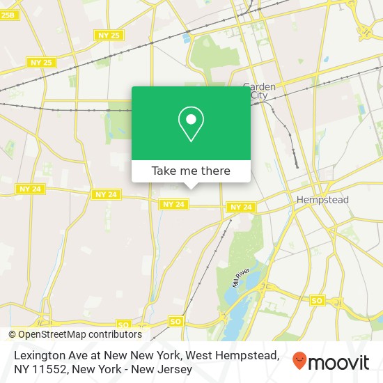 Mapa de Lexington Ave at New New York, West Hempstead, NY 11552