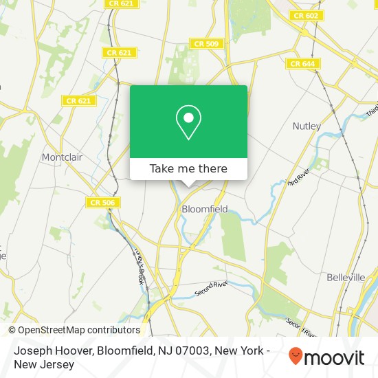 Joseph Hoover, Bloomfield, NJ 07003 map