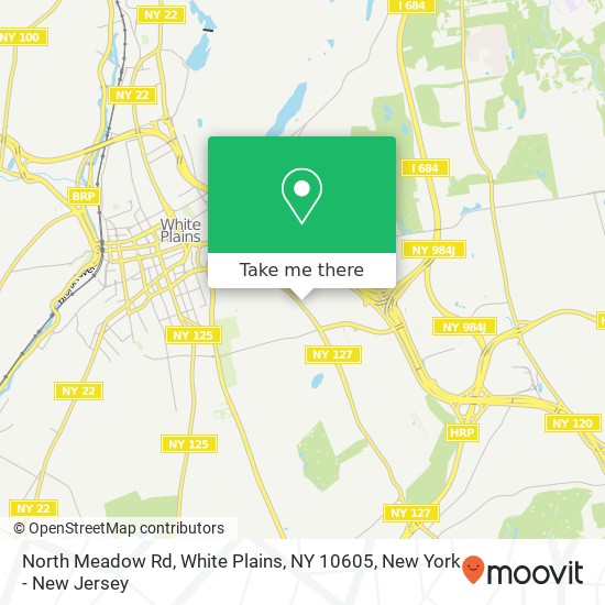 Mapa de North Meadow Rd, White Plains, NY 10605