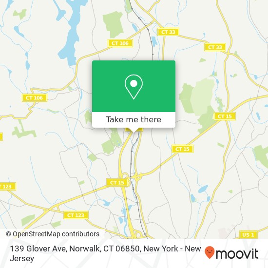 Mapa de 139 Glover Ave, Norwalk, CT 06850