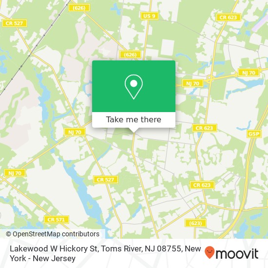 Lakewood W Hickory St, Toms River, NJ 08755 map