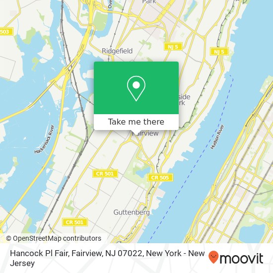 Mapa de Hancock Pl Fair, Fairview, NJ 07022
