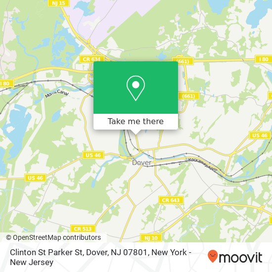 Mapa de Clinton St Parker St, Dover, NJ 07801