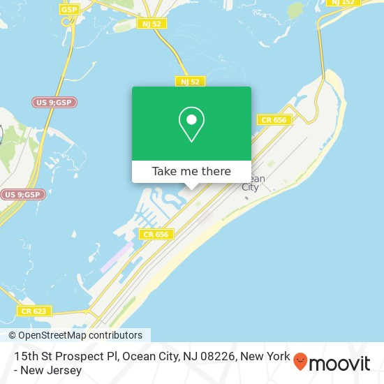 Mapa de 15th St Prospect Pl, Ocean City, NJ 08226