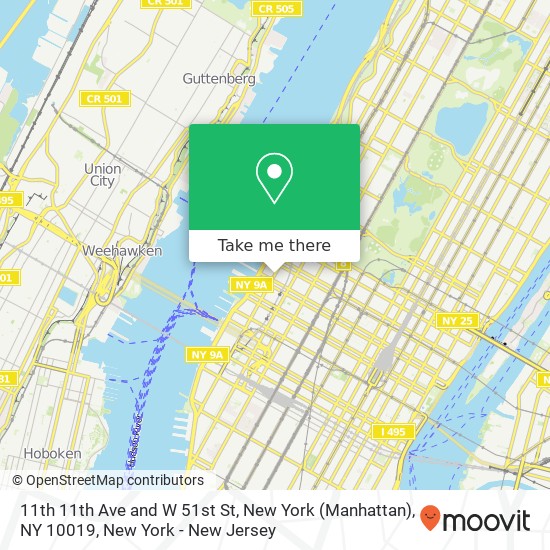 11th 11th Ave and W 51st St, New York (Manhattan), NY 10019 map