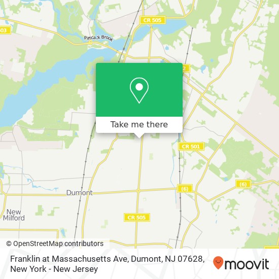 Franklin at Massachusetts Ave, Dumont, NJ 07628 map