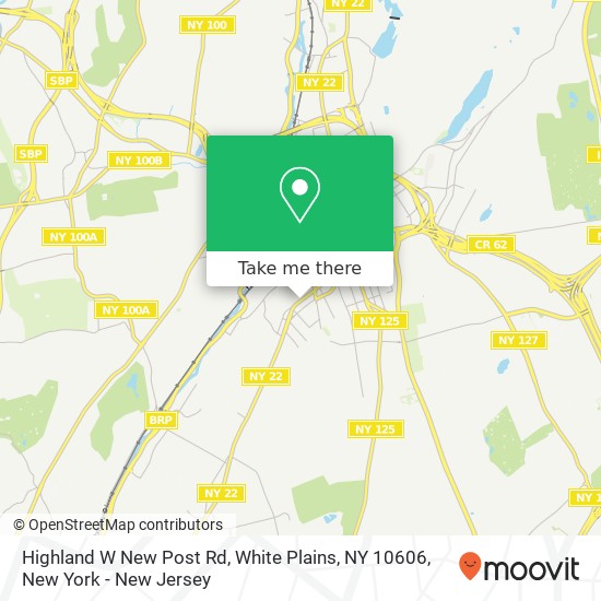 Mapa de Highland W New Post Rd, White Plains, NY 10606
