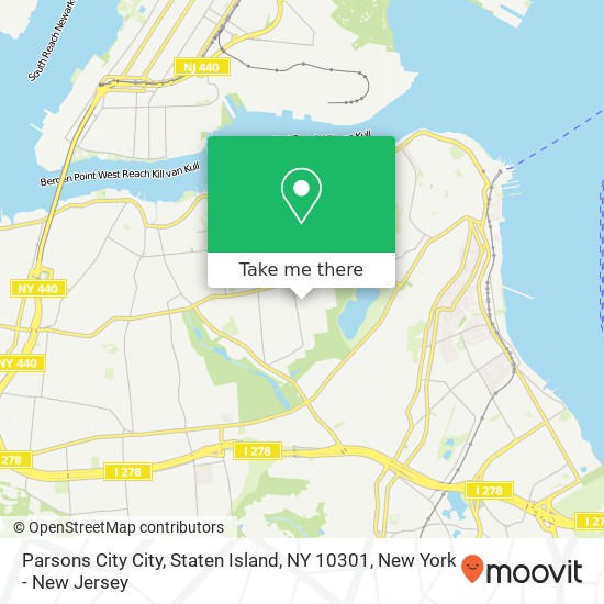 Mapa de Parsons City City, Staten Island, NY 10301