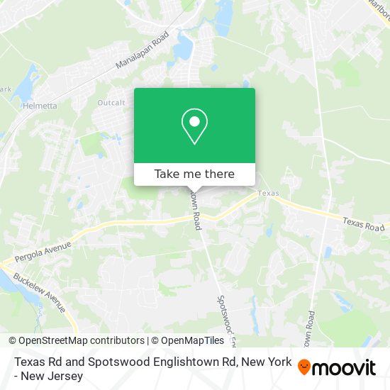 Texas Rd and Spotswood Englishtown Rd map