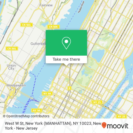 Mapa de West W St, New York (MANHATTAN), NY 10023