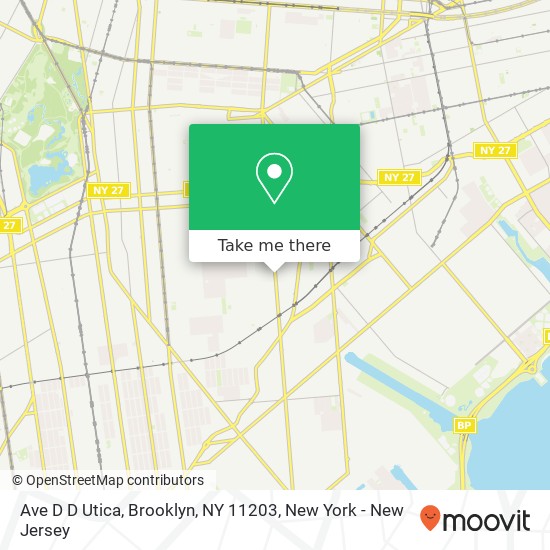 Mapa de Ave D D Utica, Brooklyn, NY 11203