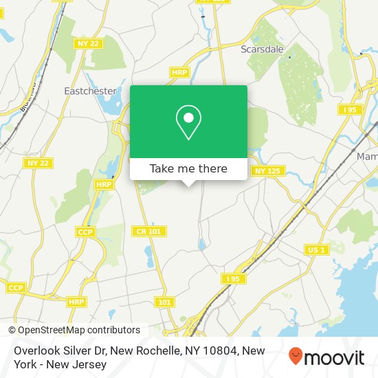 Mapa de Overlook Silver Dr, New Rochelle, NY 10804