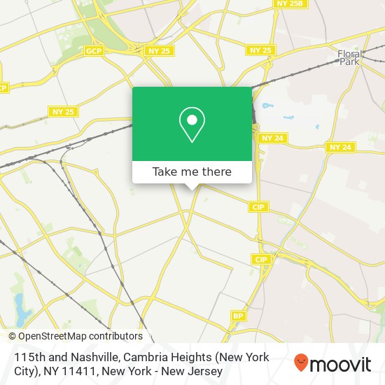 Mapa de 115th and Nashville, Cambria Heights (New York City), NY 11411