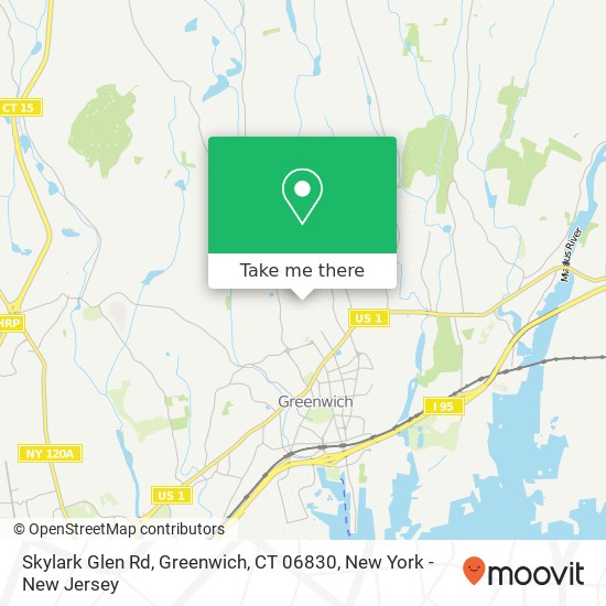 Mapa de Skylark Glen Rd, Greenwich, CT 06830