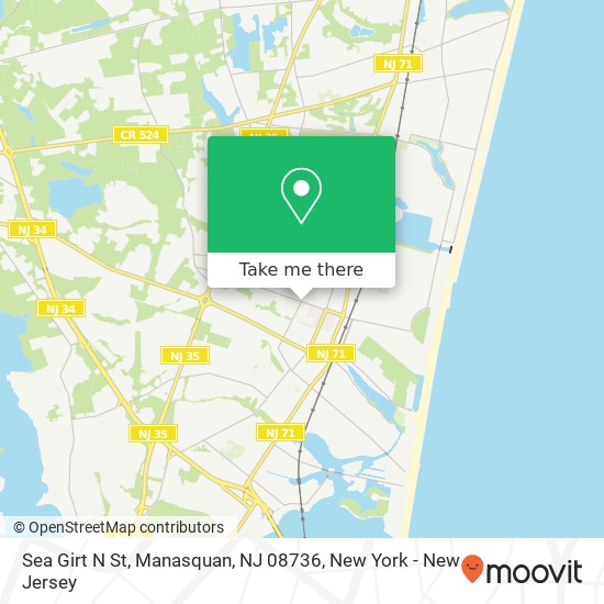 Mapa de Sea Girt N St, Manasquan, NJ 08736