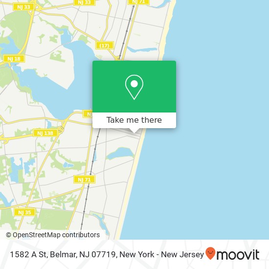 Mapa de 1582 A St, Belmar, NJ 07719