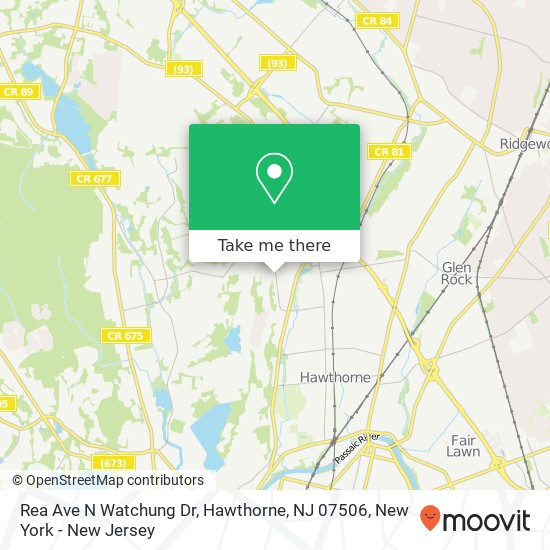 Rea Ave N Watchung Dr, Hawthorne, NJ 07506 map