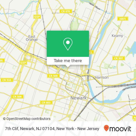 Mapa de 7th Clif, Newark, NJ 07104