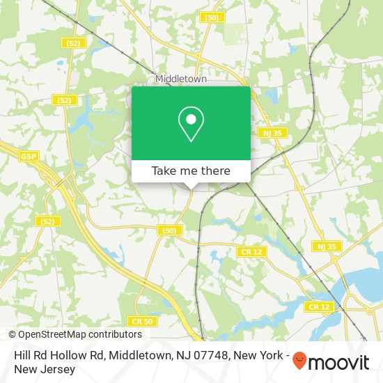 Mapa de Hill Rd Hollow Rd, Middletown, NJ 07748