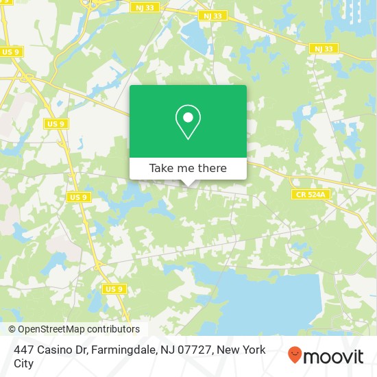 Mapa de 447 Casino Dr, Farmingdale, NJ 07727