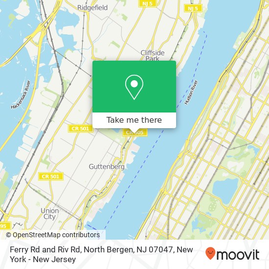 Ferry Rd and Riv Rd, North Bergen, NJ 07047 map