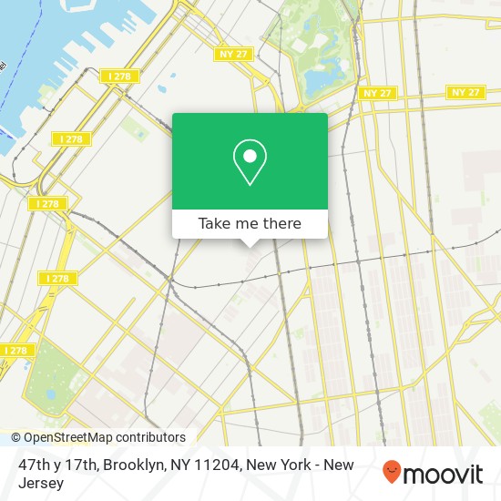 Mapa de 47th y 17th, Brooklyn, NY 11204