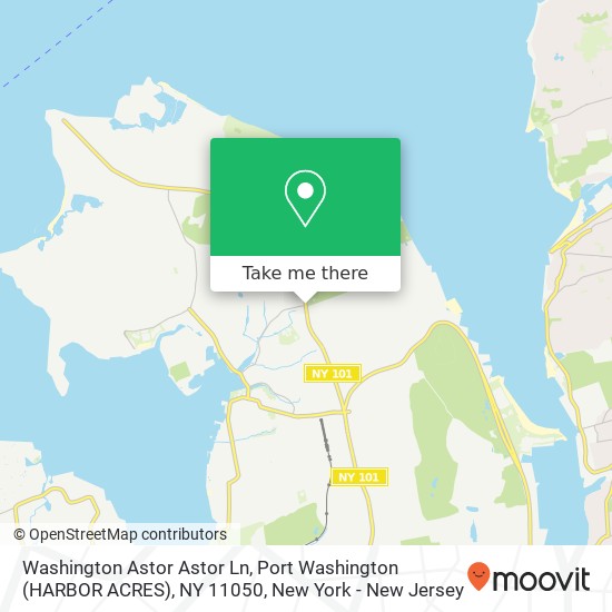 Washington Astor Astor Ln, Port Washington (HARBOR ACRES), NY 11050 map