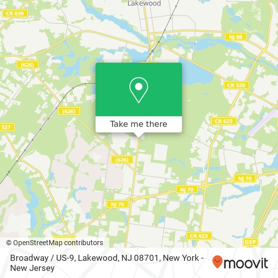 Mapa de Broadway / US-9, Lakewood, NJ 08701