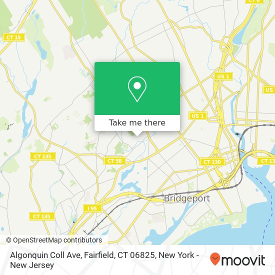 Mapa de Algonquin Coll Ave, Fairfield, CT 06825