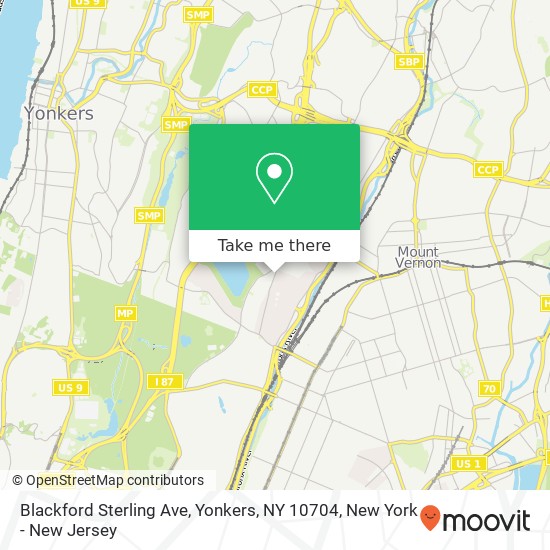 Mapa de Blackford Sterling Ave, Yonkers, NY 10704