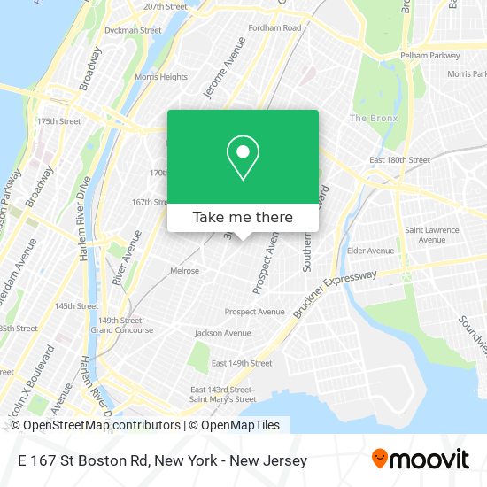 E 167 St Boston Rd map